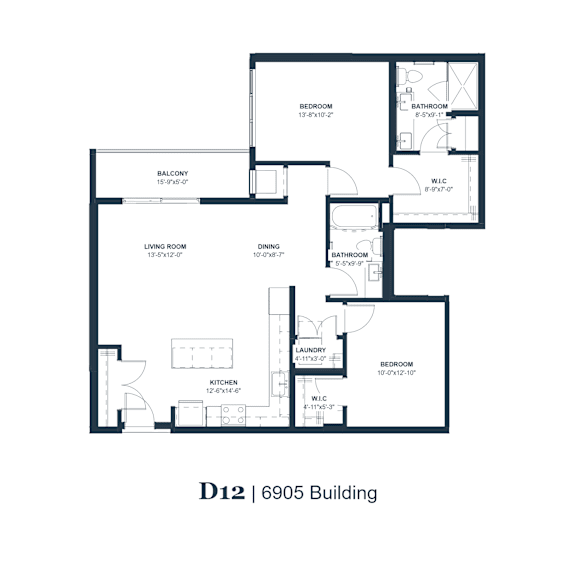 Thumbnail 1 of 2 A black and white image of a floor plan for a D12 | 6905 Building.