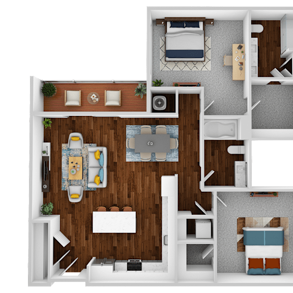 Thumbnail 1 of 2 a1 floor plan  1 bedroom with baths  119