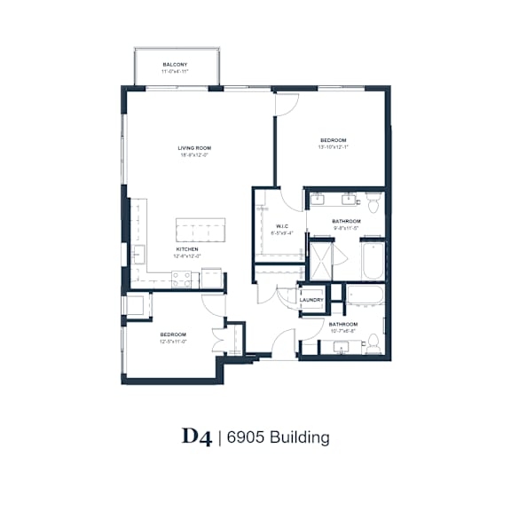 Thumbnail 1 of 3 A black and white image of a floor plan for a D4 6905 Building.