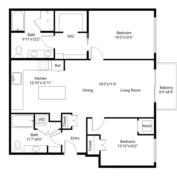 Thumbnail 2 of 2 a floor plan of a house with a bedroom and a living room