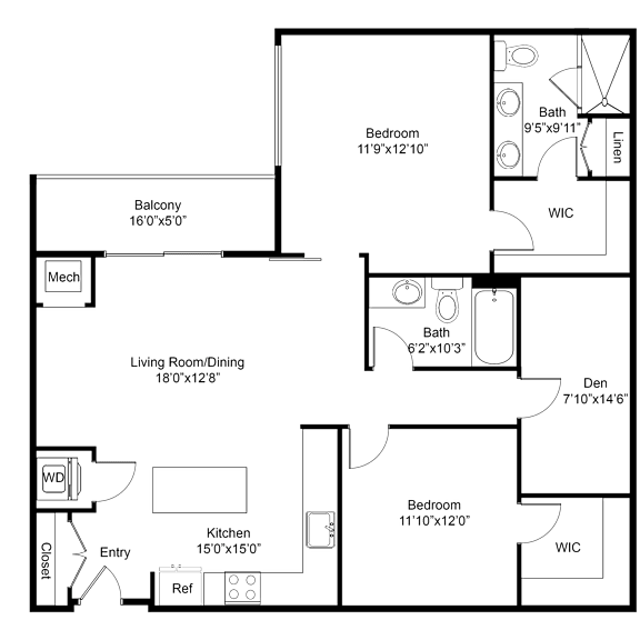 Thumbnail 2 of 2 a floor plan of a house with a bedroom and a living room