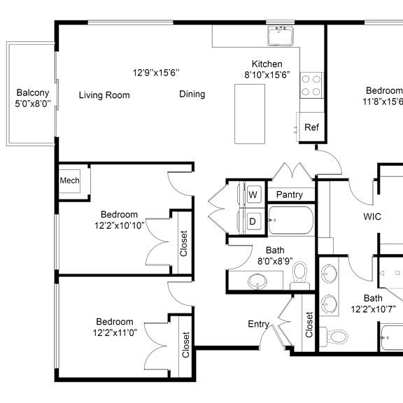Thumbnail 2 of 2 a floor plan of a house with a bedroom and a living room