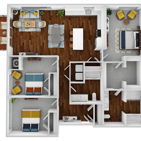 Thumbnail 1 of 2 the 1122 sq ft floor plan  1 bed  1 bath