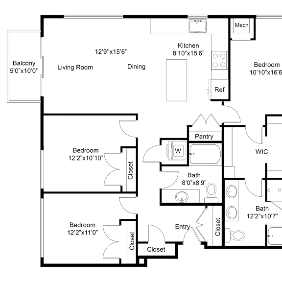 Thumbnail 2 of 2 a floor plan of a house with a bedroom and a living room