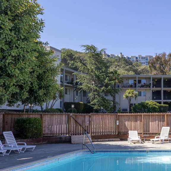 outdoor swimming pool at terra linda manor, san rafael, ca, california