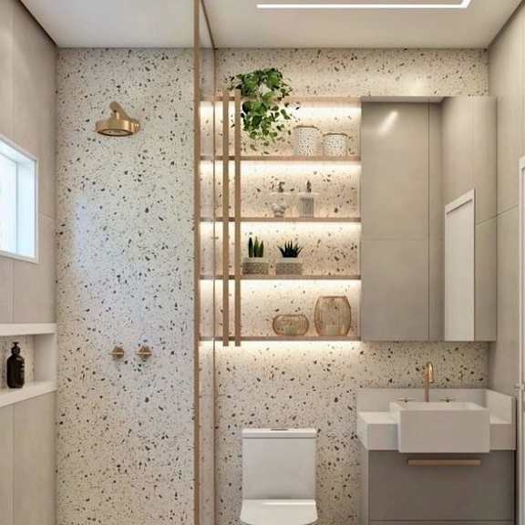 Thumbnail 3 of 3 a bathroom with a toilet and a sink