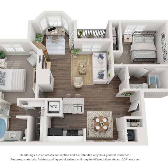 Thumbnail 1 of 2 two bedroom floor plan in Lithia Springs, GA