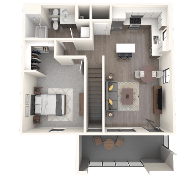 Thumbnail 1 of 2 1 bed one bathroom floorplan at Altitude at Vizcaya Apartments, Santa Fe