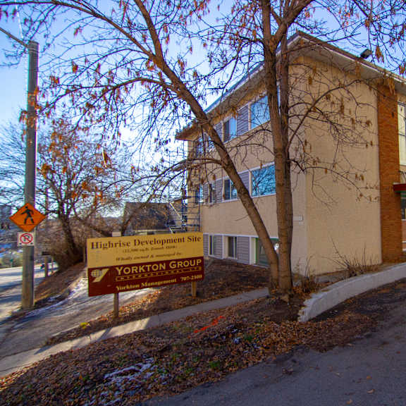 a building with a sign that says yorkton group.