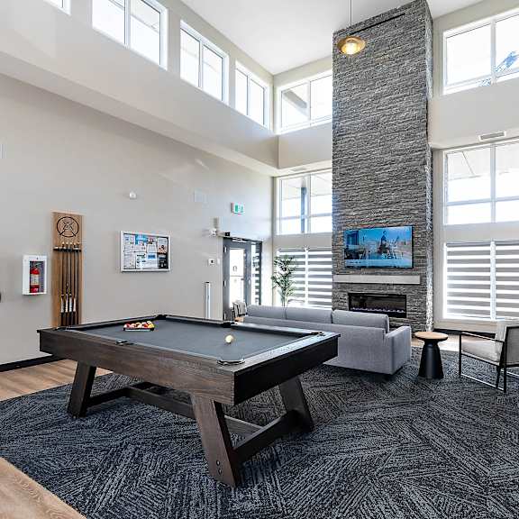 the preserve at ballantyne commons clubhouse with a pool table