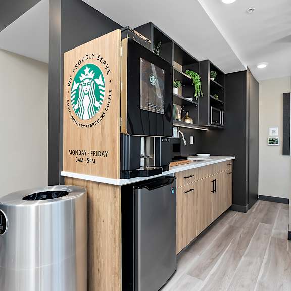 a starbucks counter is open from monday to friday, 9 am to 5 pm.