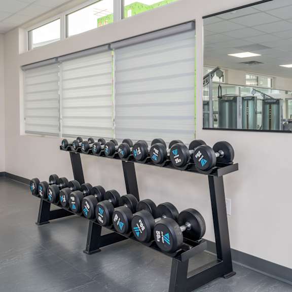 free weights at g17 apartments at tamarack, edmonton, ab