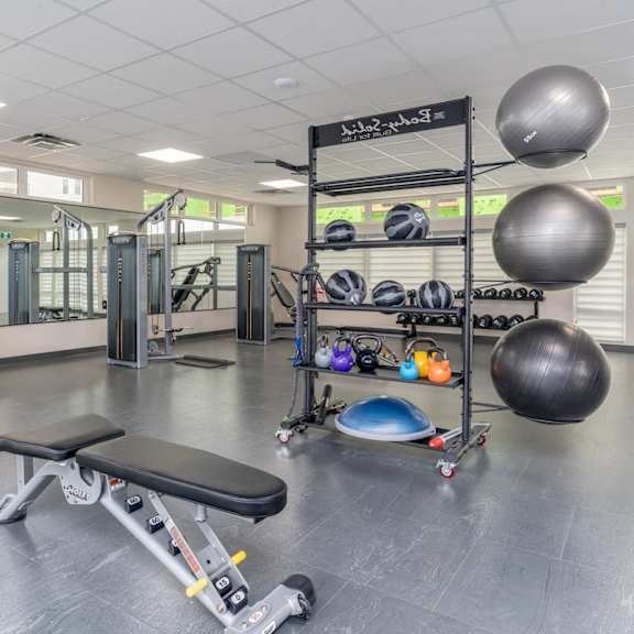 fitness studio at g17 apartments at tamarack, edmonton, ab, t6t 2m4