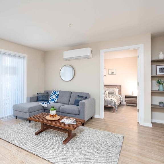 living room at g17 apartments at tamarack, edmonton