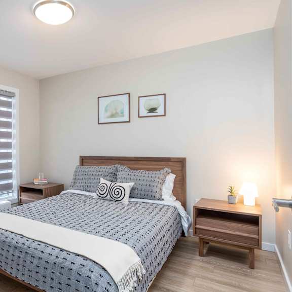 gorgeous bedroom at g17 apartments at tamarack, edmonton, alberta