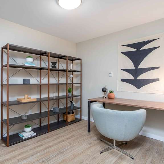 work desk at g17 apartments at tamarack, edmonton, ab
