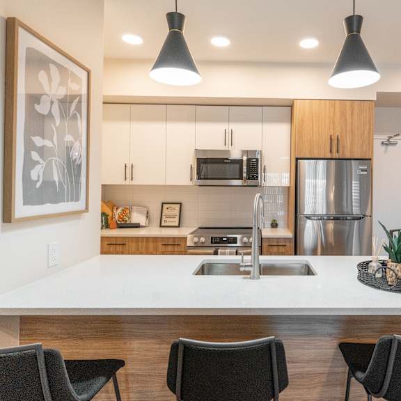 gourmet kitchen at vista apartments at edgemont, edmonton alberta