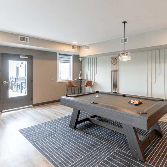 billiards table at vista apartments at edgemont, edmonton