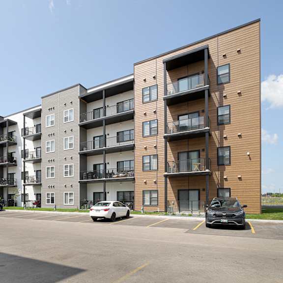 exterior of sol at aurora apartment building