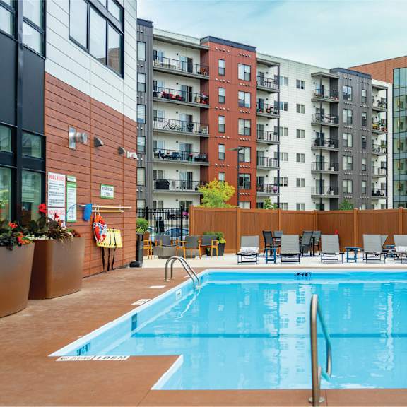 a large swimming pool at latitude 49 townhomes, winnipeg