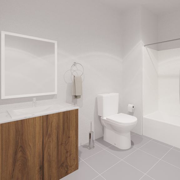 a white bathroom with a toilet, sink, and shower.