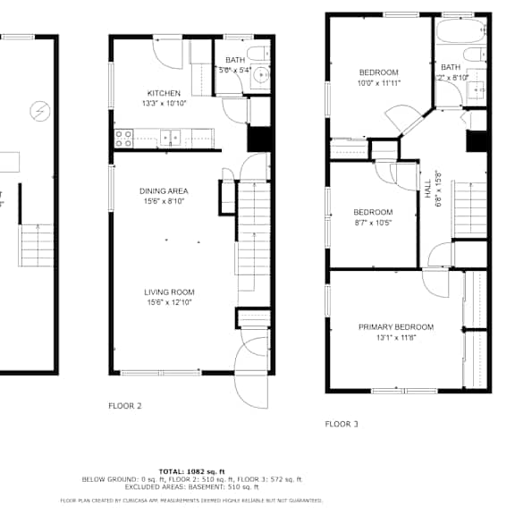a set of three black and white floor plans for a house.