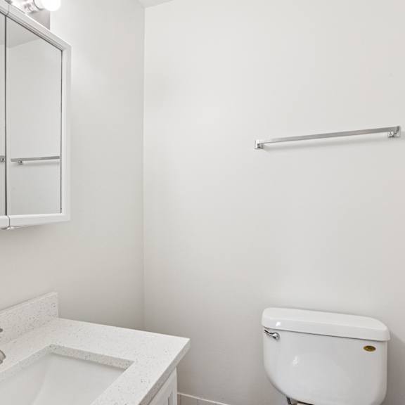 bathroom with a sink and mirror