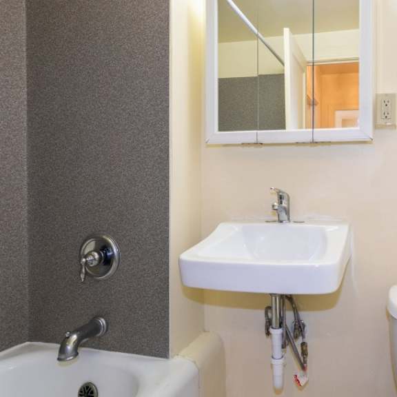 luxurious bathroom at the windham apartments, seattle, wa