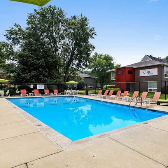 pool at the view apartments st charles, st charles