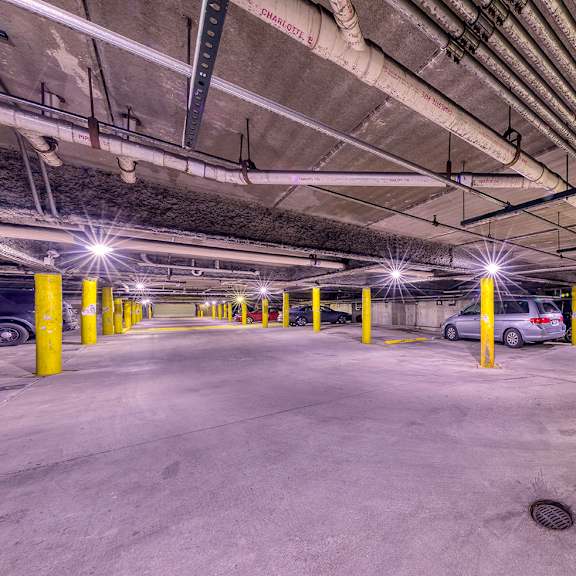 parking garage with a car parked at oak park city, illinois