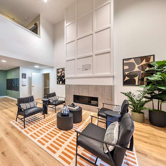 lobby interior with seating at oak park city, oak park, il