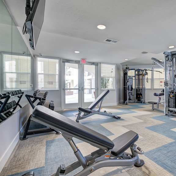 our state of the art fitness center includes a treadmill and elliptical machines
