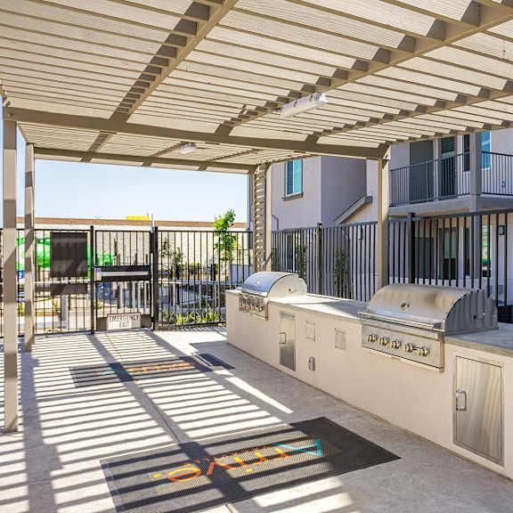 shaded bbq unit at arrive vacaville