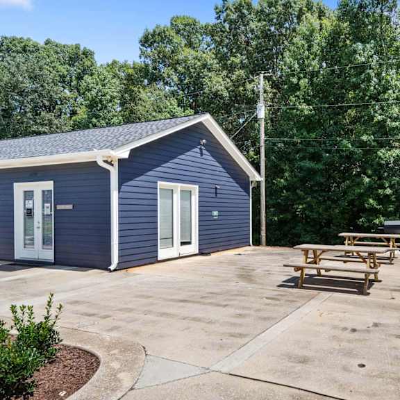 our apartments have a large patio with a grill and picnic table at alcovy terrace, covington, ga, 30014