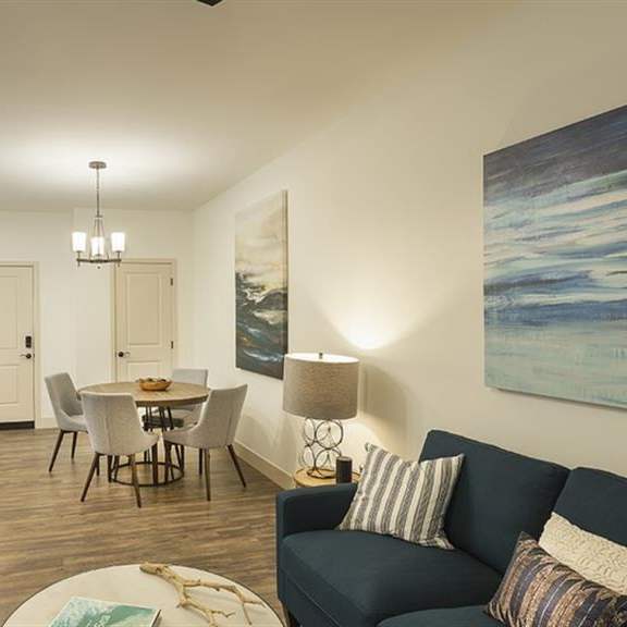 living area with kitchen view at arrive los carneros, california