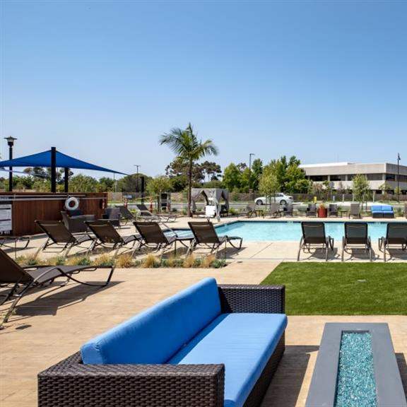 poolside lounge at arrive los carneros, california, 93117