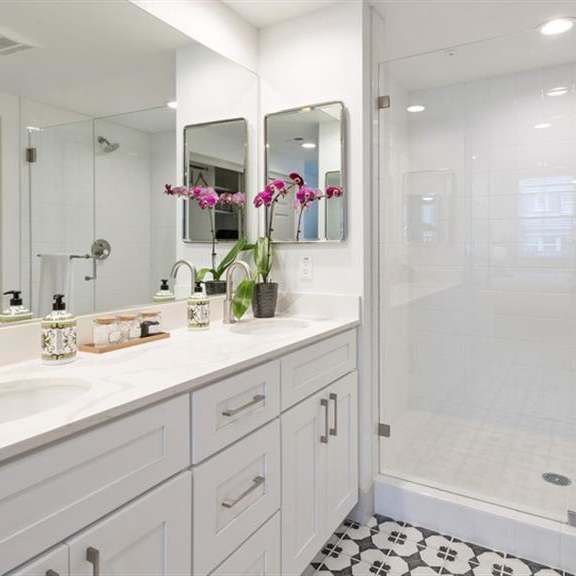 custom look bathroom at arrive los carneros ii, goleta