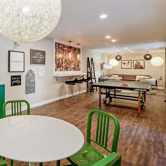 dining area at dwell apartment homes, riverside, ca