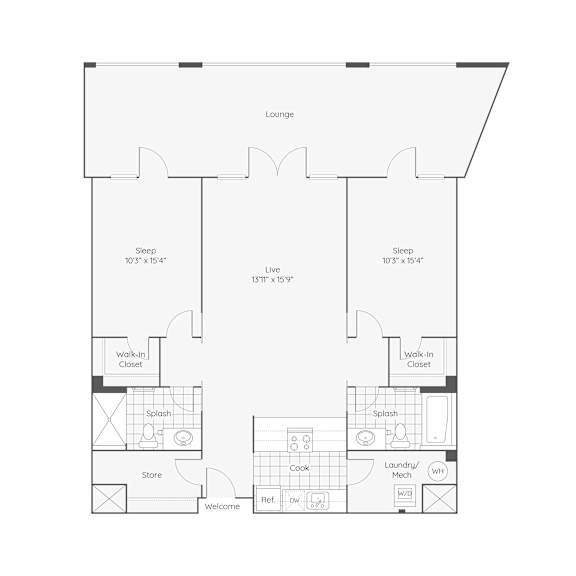 Thumbnail 3 of 9 B2 2bd 2bth_1200sqft