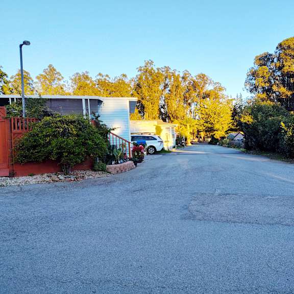 view of mobile park from street level at salinas sunset apartments, california, 93907