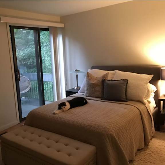 bedroom interior at little eagle bay apartments, burlington, vt, 05408