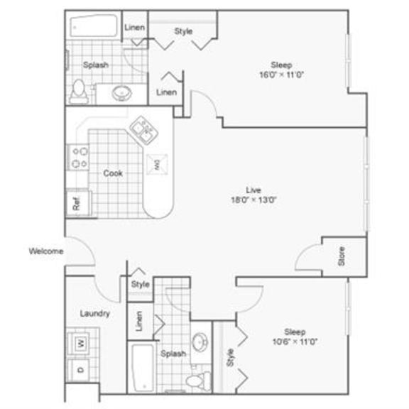 Thumbnail 2 of 2 2 bed 2 bath floor plan C at Zen Chaska, Chaska