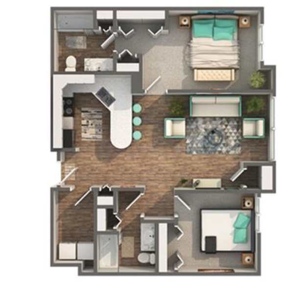 Thumbnail 1 of 2 2 bed 2 bath floor plan B at Zen Chaska, Chaska, Minnesota