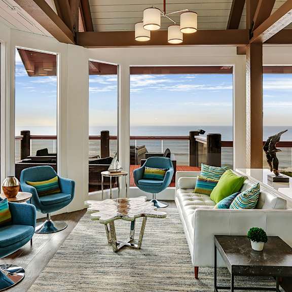 lobby with ocean views at oceanaire apartment homes, pacifica, ca