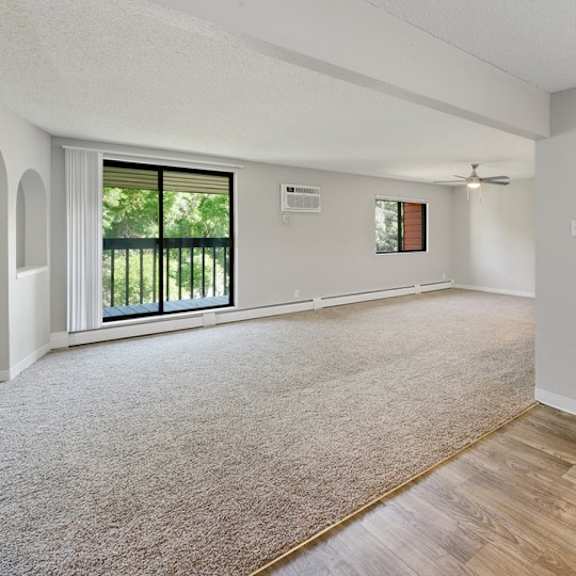 spacious living area at renew at neill lake, minnesota