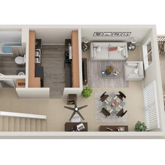 Thumbnail 2 of 3 2 bed 2 bath Pinewood3 Floorplan at The Bluffs at Mountain Park, Lake Oswego, 97035