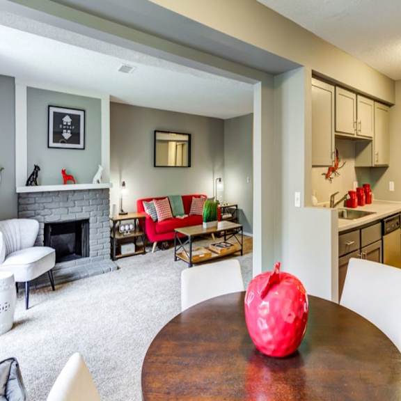 living room and kitchen at the atwood at eden prairie, eden prairie
