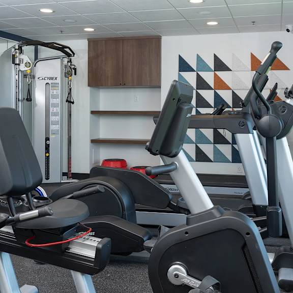 gym at the venue on knox apartments, minneapolis, mn, 55408