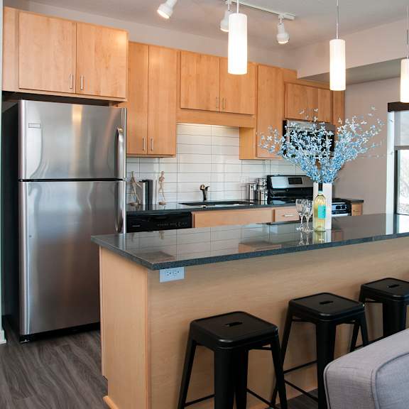 modern kitchen at zest, minneapolis, 55419