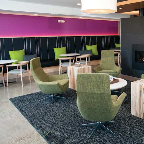 sitting room with fireplace at zest, minneapolis, minnesota